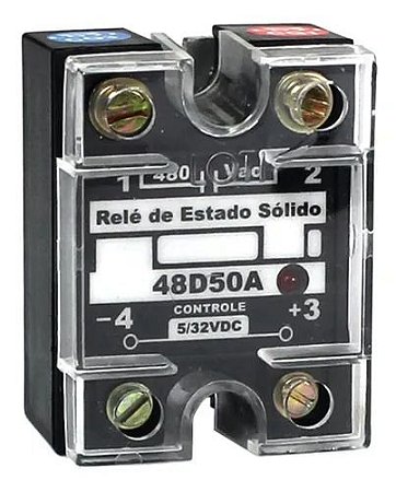 RELÉ DE ESTADO SÓLIDO 50A CONTROLE 5-32VDC 480V 48D50 – LOTI RI1256