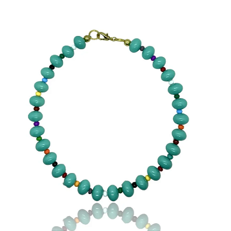 Mini Choker Entremeio Turquesa