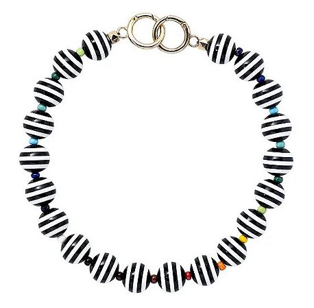 Choker Listrada Preto e Branco