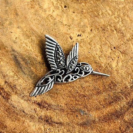 Pingente Beija Flor Bali com Marcassitas