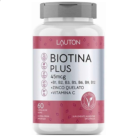 BIOTINA PLUS + VITAMINAS - ZINCO  - 60 CÁPSULAS - LAUTON