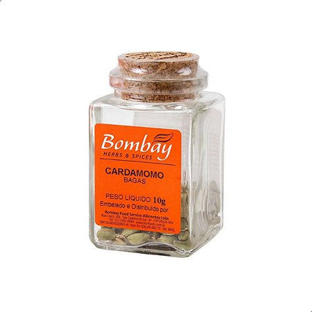 BOMBAY CARDAMOMO BAGAS 10G EM VIDRO