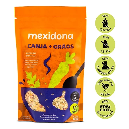 MEXIDONA - SOPA CANJA + GRÃOS ARROZ QUINOA CENOURA VEGANO
