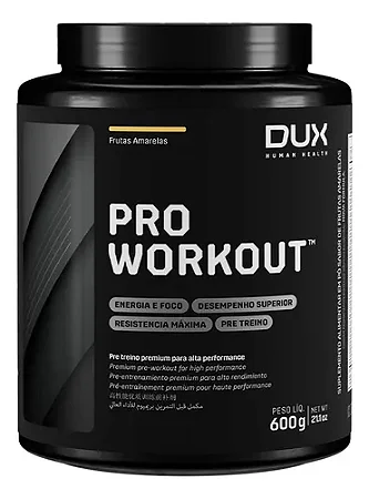 DUX NUTRITION - PRE WORKOUT PRO 600G - FRUTAS AMARELAS