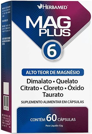 HERBAMED - MAGPLUS 6 - MIX DE MAGNÉSIOS 60 CÁPSULAS
