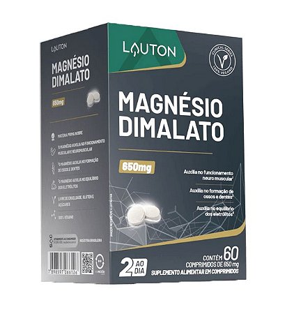 LAUTON - MAGNÉSIO DIMALATO 60 CÁPSULAS
