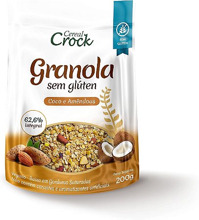 LEVE CROCK - GRANOLA COCO AMENDOAS 200G - SEM GLÚTEN