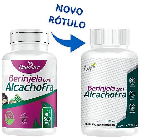 DENATURE - BERINJELA COM ALCACHOFRA 500MG 100 CÁPSULAS