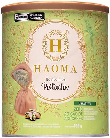 HAOMA - BOMBOM DE PISTACHE (STEVIA) - LATA - 160G