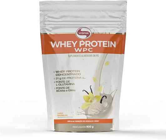 VITAFOR - WHEY PROTEIN WPC POUCH 900G BAUNILHA
