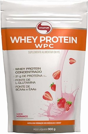 VITAFOR - WHEY PROTEIN WPC POUCH 900G MORANGO