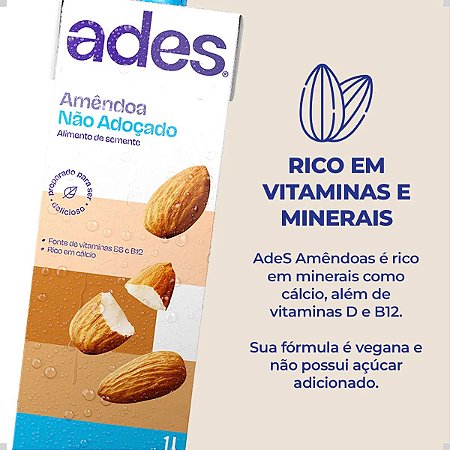 ADES - SEEDS AMÊNDOAS SEM ADIÇÃO AÇÚCAR 1L