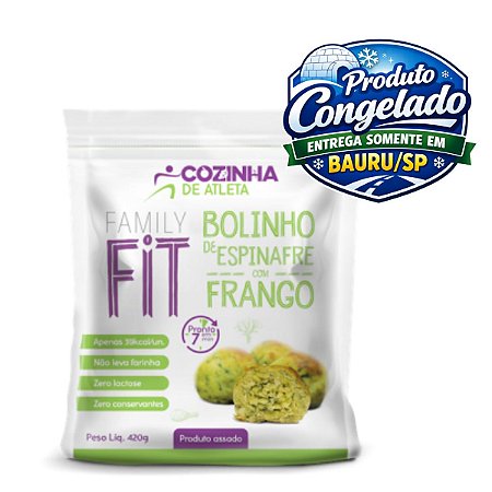 COZINHA DE ATLETA FIT - BOLINHO ESPINAFRE COM FRANGO 420G