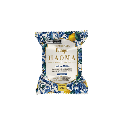 HAOMA - MARSHMALLOW DE LIMÃO E MIRTILO COM CHOCOLATE BRANCO