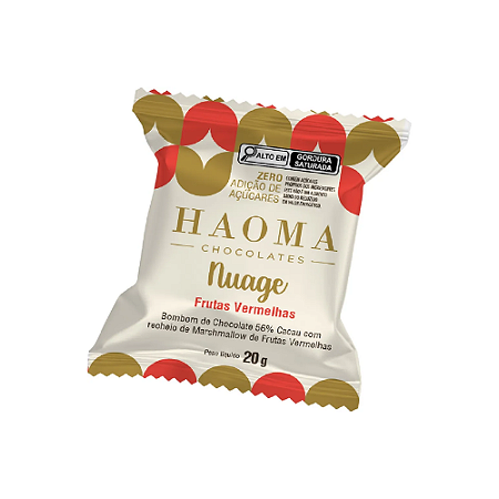HAOMA - MARSHMALLOW DE FRUTAS VERMELHAS COM COBERTURA DE CHOCOLATE 56% CACAU