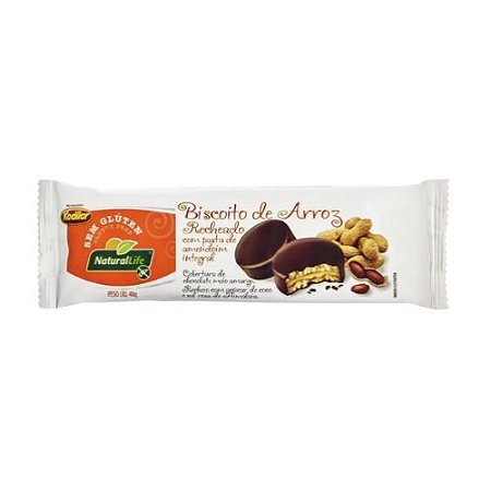 NATURAL LIFE - BISCOITO DE ARROZ 40G RECHEADO PASTA AMENDOIM E ALFARROBA SEM GLÚTEN