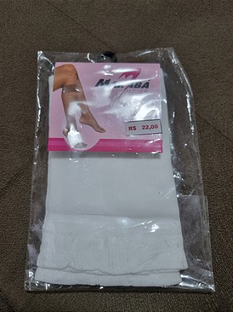 Meia Fina 3/4 branca Fio 40