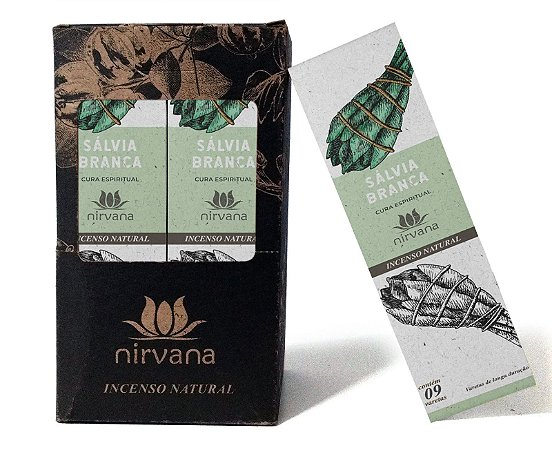 Incenso Nirvana natural aroma Sálvia Branca
