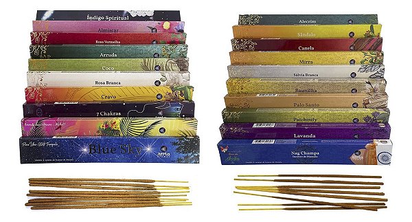 kit incensos Massala Atria linha completa 20 aromas