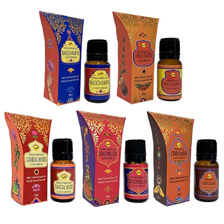 kit 5 Essencias para Aromatizador Sreevani Indian Heritage