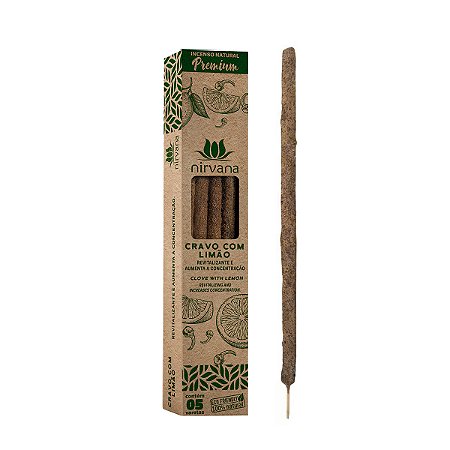 Incenso Nirvana Premium Natural Cravo com Limão