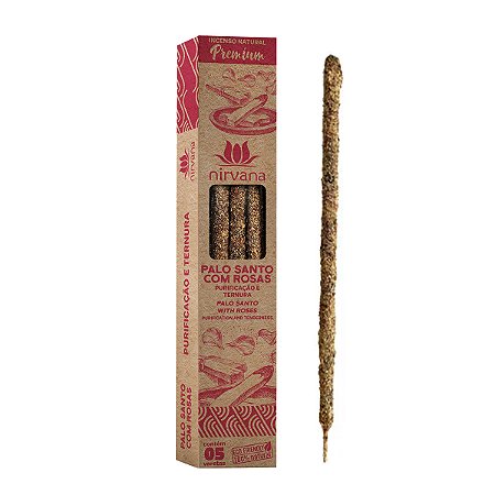 Incenso Nirvana Premium Natural Palo Santo com Rosas