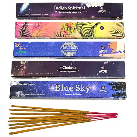 Kit Incenso Atria Massala Espiritualidade 5 caixas