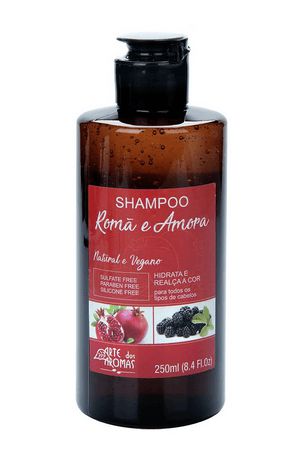 Shampoo Romã e Amora Natural Vegano 250ml - Arte dos Aromas