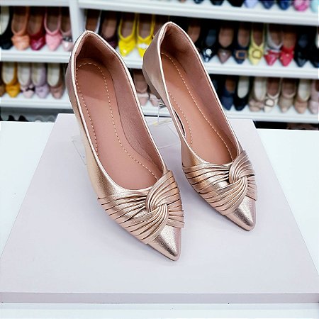 Sapatilha Luxo cruzada Rose Gold