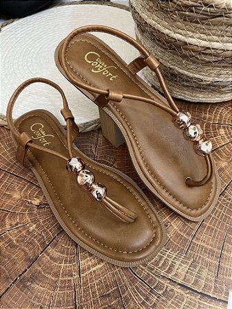 Rasteirinha Clube confort Caramelo