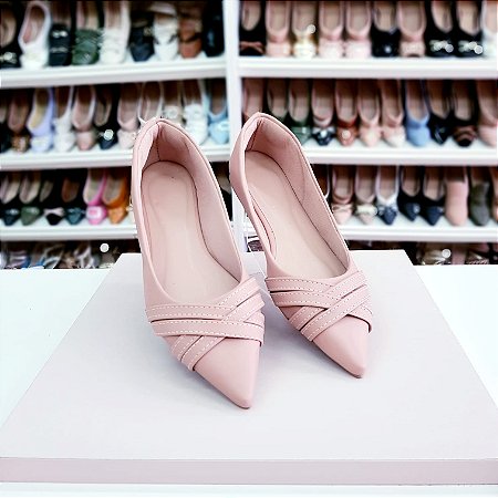 Sapatilha bico fino alongada Juliette Nude