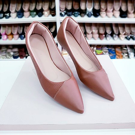 Sapatilha bico fino alongada Stella Marrom