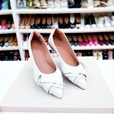 Sapatilha bico fino alongado Adriana Branca Snick