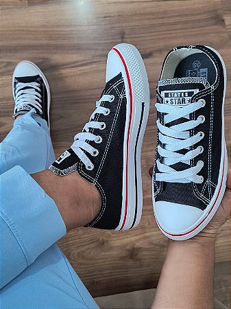 Tênis All Star Tradicional Preto com vermelho