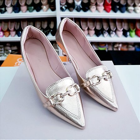 Mocassim Yasmim dourado