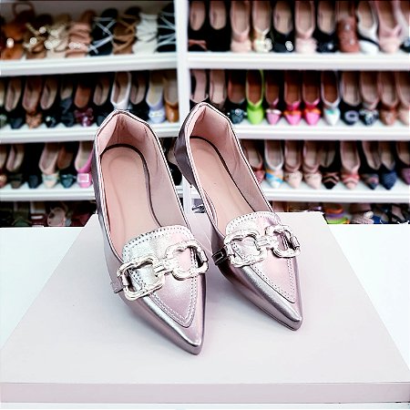 Sapatilha bico fino Renata Prata velho