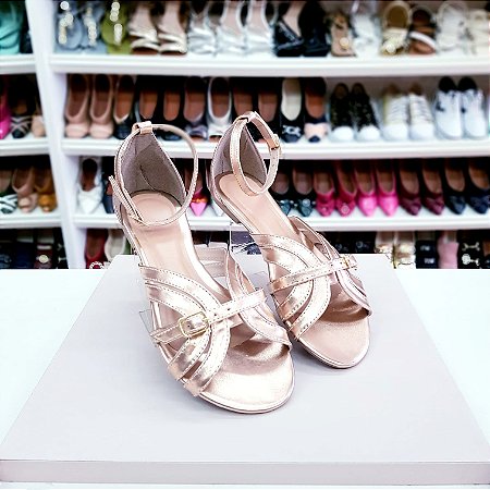 Rasteirinha de Fivela Rose Gold