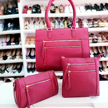 Kit 3 Bolsas Femininas Vermelho Queimado