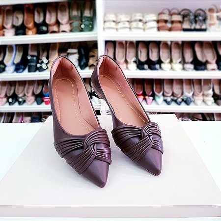 Sapatilha Luxo cruzada Marrom Café