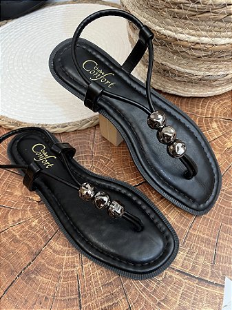 Rasteirinha Clube confort Preta