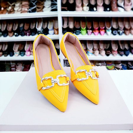 Sapatilha bico fino Renata Amarela