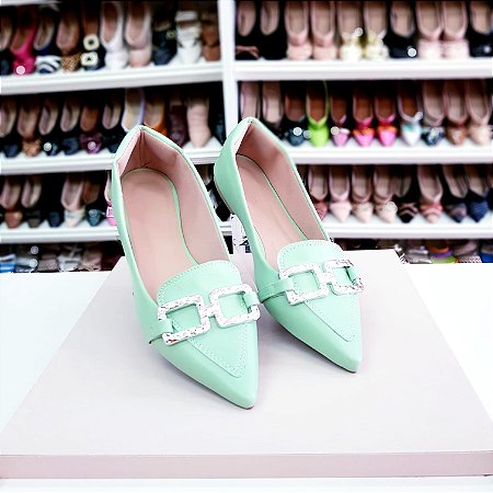Sapatilha bico fino Renata Verde