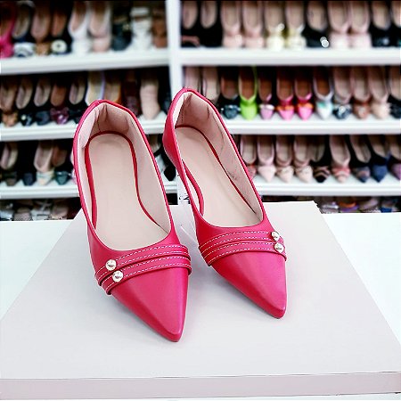 Sapatilha bico fino dois pontinhos Vermelha