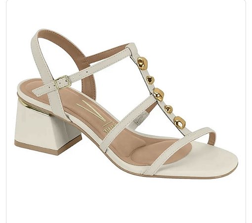 Sandália Vizzano Salto Bloco Branco Off 6428.153