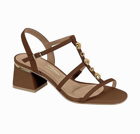 Sandália Vizzano Salto Bloco Marrom 6428.153