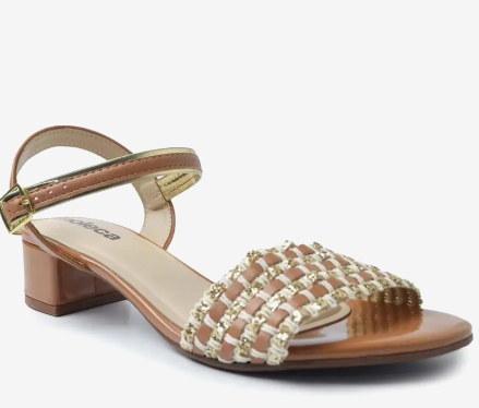 Sandália Moleca Caramelo com Salto