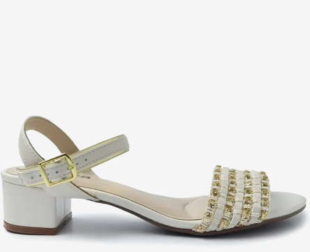 Sandália Moleca Branca com Salto