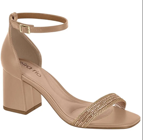 Sandalia Beira Rio Nude Salto Grosso