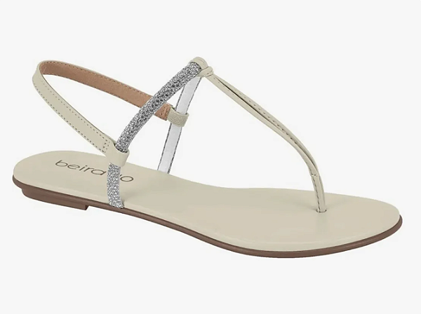 Sandália Beira rio Rasteirinha Off White