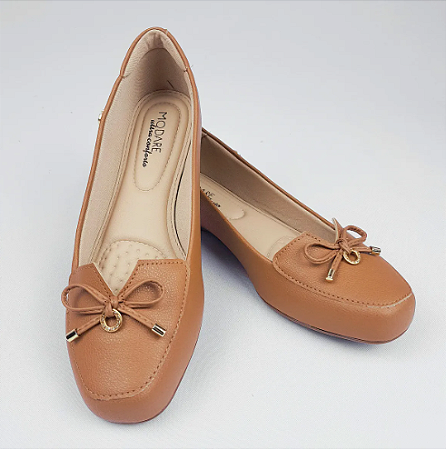 Sapatilha Modare Ultra Conforto Ortopédica Macia Caramelo